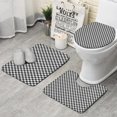 thumbnail image 1 of Black White Small Checkered Pattern Bathroom Rugs Sets 3 Piece,Toilet Cover Set,Absorbent Non Slip Bathroom Mats Sets with U-Shaped Contour Rug Toilet Rug Set, 1 of 5