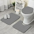 thumbnail image 1 of Black and White Small Checkered Pattern Bathroom Rugs Sets 3 Piece,Toilet Cover Set,Absorbent Non Slip Bathroom Mats Sets with U-Shaped Contour Rug Toilet Rug Set, 1 of 5