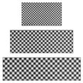 thumbnail image 1 of Black White Small Checkered Pattern Kitchen Rugs Sets Of 3,Kitchen Runner Rugs Non Skid Washable,Decorative Kitchen Floor Mats for Kitchen,Sink,Laundry,17"x30"+ 17"x47" + 17"x59", 1 of 6