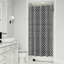 Black and White Small Checkered Pattern Shower Curtain 36"x72" ,Bathroom Decorative Shower Curtains Set with 12 Hooks,Modern Waterproof Washable Shower Curtain