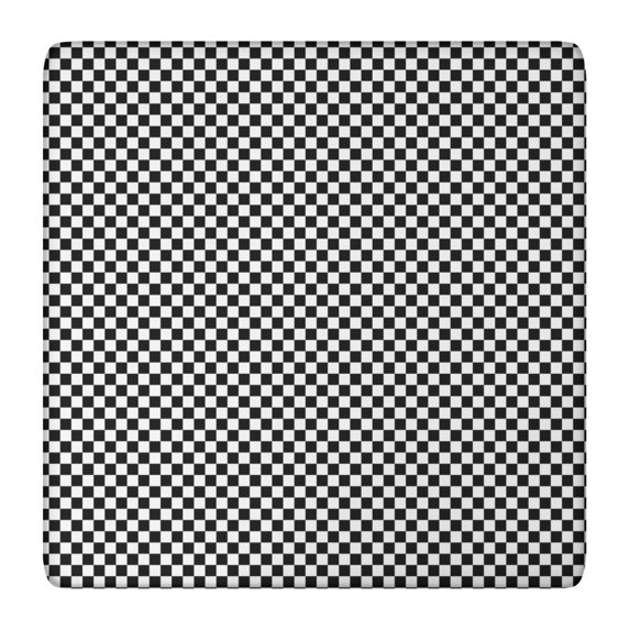 Black White Small Checkered Pattern Square Fitted Tablecloth with Elastic Edge,Square Table Cover,Washable Elastic Table Cover for Home Kitchen Party Decor 36"x36"