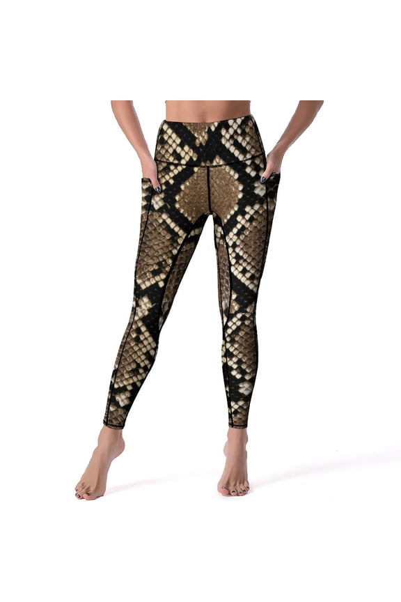 Black White Snake Prin Leggings Animal Snake Print High Waist Yoga Pants Fashion Quick-Dry Leggins Lady Design