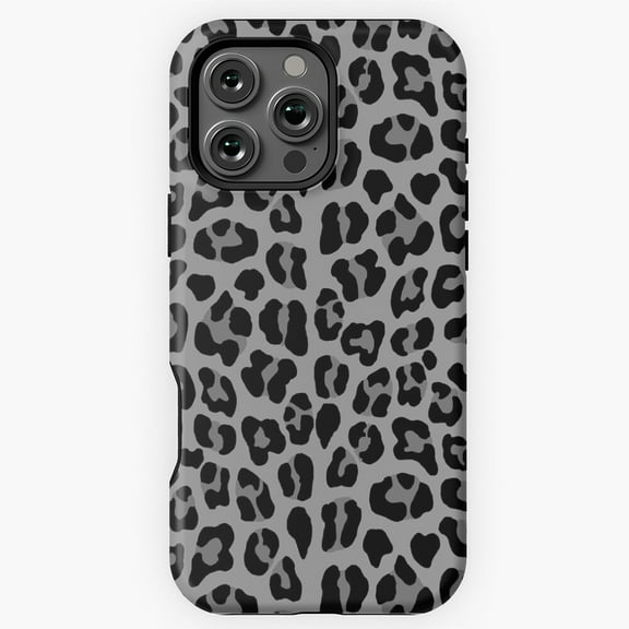 Black White Snow Leopard Cheetah Pattern Wild Animal Print Phone Case for iPhone 16 15 14 13 12 11 Pro Max M5909294