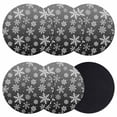thumbnail image 1 of Black White Snowflake Christmas Coasters Set of 6, Absorbent Coasters for Drinks, Winter Xmas Snowflakes Coaster for Desk Coffee Table Protection, Home Decor House Warming Gifts 4", 1 of 8