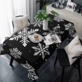 thumbnail image 1 of Black White Snowflake Christmas Table Cloth Waterproof Tablecloths, Winter Xmas Snowflakes Tablecloth Dining Table Cover for Kitchen Party Tabletop Outdoor, Rectangle Tablecloth 60x120 Inch, 1 of 9