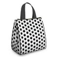 thumbnail image 1 of Black White Soccer Pattern Insulated Lunch Bag for Women & Adults,Large Portable Soft Cooler Lunch Bag,Thermal Food Storage Tote with Pearl Cotton,8.66L,8.75x5.75x9.5 Inch, 1 of 6