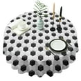 thumbnail image 1 of Black White Soccer Pattern Round Tablecloth 60"x60",Wrinkle Wipeable Table Cloth for Kitchen Dining Room Picnic Patio Party, 1 of 6