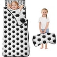 thumbnail image 1 of Black White Soccer Pattern Toddler Nap Mats for Kids Preschool,Sleeping Mat Bag or Kids,Toddler Sleeping Bag,Toddler Nap Mat or Daycare, 1 of 6