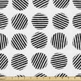 thumbnail image 1 of Ambesonne Black and White Fabric by the Yard Upholstery, Striped Rounds Art, 1 Yard, Black and White, 1 of 4