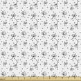 thumbnail image 1 of Ambesonne Black White Fabric by the Yard Upholstery, Abstract Dandelions, 2 Yards, Black White, 1 of 4