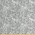 thumbnail image 1 of Ambesonne Black and White Fabric by the Yard Upholstery, Floral Paisleys, 10 Yards, Black White, 1 of 4