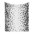 thumbnail image 1 of Black and White Soft Flannel Fleece Blanket, Abstract Design Art Style Graphic Ornamental Twirled Circular Pattern, Cozy Plush for Indoor and Outdoor Use, 60" x 80", Black and White, by Ambesonne, 1 of 5
