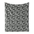 thumbnail image 1 of Black and White Soft Flannel Fleece Blanket, Abstract Yarn Balls Thread Motifs and Dots Boho Style Knitting Concept, Cozy Plush for Indoor and Outdoor Use, 50" x 70", Black and White, by Ambesonne, 1 of 5