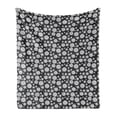 thumbnail image 1 of Black and White Soft Flannel Fleece Blanket, Abstract Yarn Balls Thread Motifs and Dots Boho Style Knitting Concept, Cozy Plush for Indoor and Outdoor Use, 70" x 90", Black and White, by Ambesonne, 1 of 6