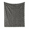 thumbnail image 1 of Black and White Soft Flannel Fleece Blanket, Plus Signs Abstract Pattern Geometric Tile Ornament in Contrasting Colors, Cozy Plush for Indoor and Outdoor Use, 50" x 60", Black White, by Ambesonne, 1 of 6