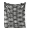 thumbnail image 1 of Black and White Soft Flannel Fleece Throw Blanket, Big and Small Blended Circles Dot Pattern Simple Geometric Ornament, Cozy Plush for Indoor and Outdoor Use, 70" x 90", Black and White, by Ambesonne, 1 of 5