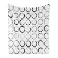 thumbnail image 1 of Black and White Soft Flannel Fleece Throw Blanket, Circles with Brush Stroke Effects Hand Drawn Grunge Style Design, Cozy Plush for Indoor and Outdoor Use, 70" x 90", Black White, by Ambesonne, 1 of 5