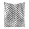 thumbnail image 1 of Black and White Soft Flannel Fleece Throw Blanket, Sugar Skull and Bow Tie Mexican Carnival Muertos Day of the Dead, Cozy Plush for Indoor and Outdoor Use, 50" x 60", Charcoal Grey, by Ambesonne, 1 of 5