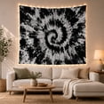 thumbnail image 1 of Black and White Spiral Tie-Dye on White Background, Dramatic Psychedelic for Art Enthusiasts, Abstract Monochrome Decor, Birthday Gift, Tapestry Wall Hanging for Bedroom and Living Room, 1 of 5