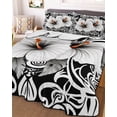thumbnail image 1 of Black White Spring Floral King Size Down Alternative Comforter, Lightweight Comforter Quilt Bedding Set with Pillow Shams Summer Botanical Modern All Seasons Bed Comforter Duvet Insert 96"x106", 1 of 7