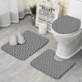 thumbnail image 1 of Black White Square Checkered Pattern Bathroom Rugs Sets 3 Piece,Toilet Cover Set,Absorbent Non Slip Bathroom Mats Sets with U-Shaped Contour Rug Toilet Rug Set, 1 of 5