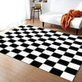 thumbnail image 1 of Black And White Square Grid Area Rug, Black And White Racing Flag Soft Non-Skid Carpet Throw Rugs For Kids Teen Girls Boys Bedroom, Living Room Bathroom Classroom Office 5x7ft, 1 of 6