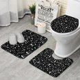 thumbnail image 1 of Black White Star Moon Pattern Bathroom Rugs Sets 3 Piece,Toilet Cover Set,Absorbent Non Slip Bathroom Mats Sets with U-Shaped Contour Rug Toilet Rug Set, 1 of 5
