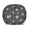 thumbnail image 1 of Black and White Storage Toy Bag Chair, Abstract Checkered Pattern Design with Monochrome Floral Details Vintage, Stuffed Animal Organizer Washable Bag, Small Size, Black White, by Ambesonne, 1 of 3