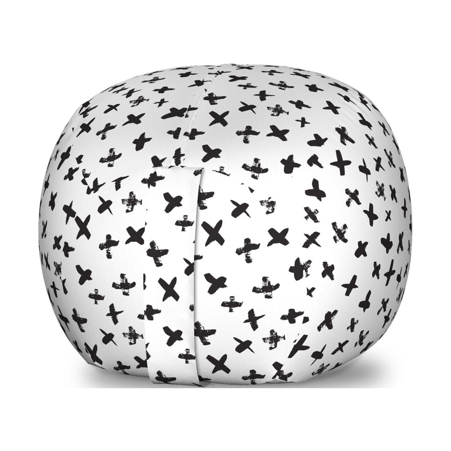 Black and White Storage Toy Bag Chair, Brush Strokes Pattern with Math ...