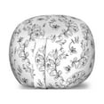 thumbnail image 1 of Black and White Storage Toy Bag Chair, Scroll and Swirls Pattern with Tiny Stems Full of Leaves and Lilies, Stuffed Animal Organizer Washable Bag, Large Size, Black Grey White, by Ambesonne, 1 of 3