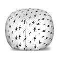 thumbnail image 1 of Black and White Storage Toy Bag Chair, Thunderbolts Zig Zag Pattern Electric Charge Simple Illustration, Stuffed Animal Organizer Washable Bag, Small Size, Black White, by Ambesonne, 1 of 3