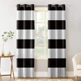Black White Stripe Blackout Curtains, 3D Pattern Print Window Curtains ...