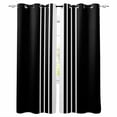 Black White Stripe Blackout Curtains for Bedroom Living Room Darkening ...
