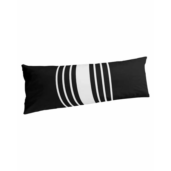 Black White Stripe Body Pillow Covers, Modern Rustic Vertical Striped Soft Bed Throw Pillowcases Breathable Cooling Long Lumbar Body Pillow Sham Cover for Bed Sofa 20''x54''