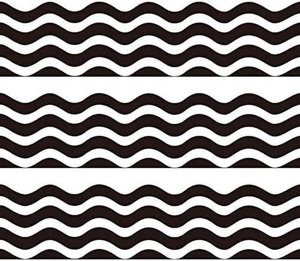 Black White Stripe Bulletin Board Border Trim for Classroom Decoration