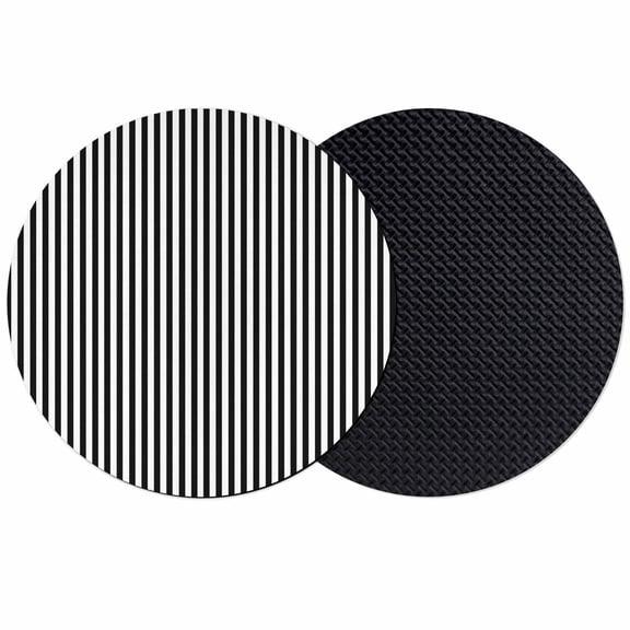 Black White Stripe Coasters Set of 2, Soft Absorbent Coasters for Drinks, Modern Minimalist Geometric Striped Non-Slip Cup Coaster Mat with Rubber Bottom for Home Kitchen Coffee Bar Table Decor 4"