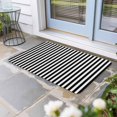 thumbnail image 1 of Black White Stripe Door Mat Indoor Outdoor, Modern Minimalist Geometric Striped Non Slip Welcome Mat with Rubber Backing, Absorbent Fabric Front Door Mats Entryway Rug for Home Patio Entrance 16"x24", 1 of 8