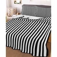 thumbnail image 1 of Black White Stripe Full Size Down Alternative Comforter, Lightweight Comforter Quilt Bedding Set with Pillow Shams Modern Minimalist Geometric Striped All Seasons Bed Comforter Duvet Insert 78"x90", 1 of 7