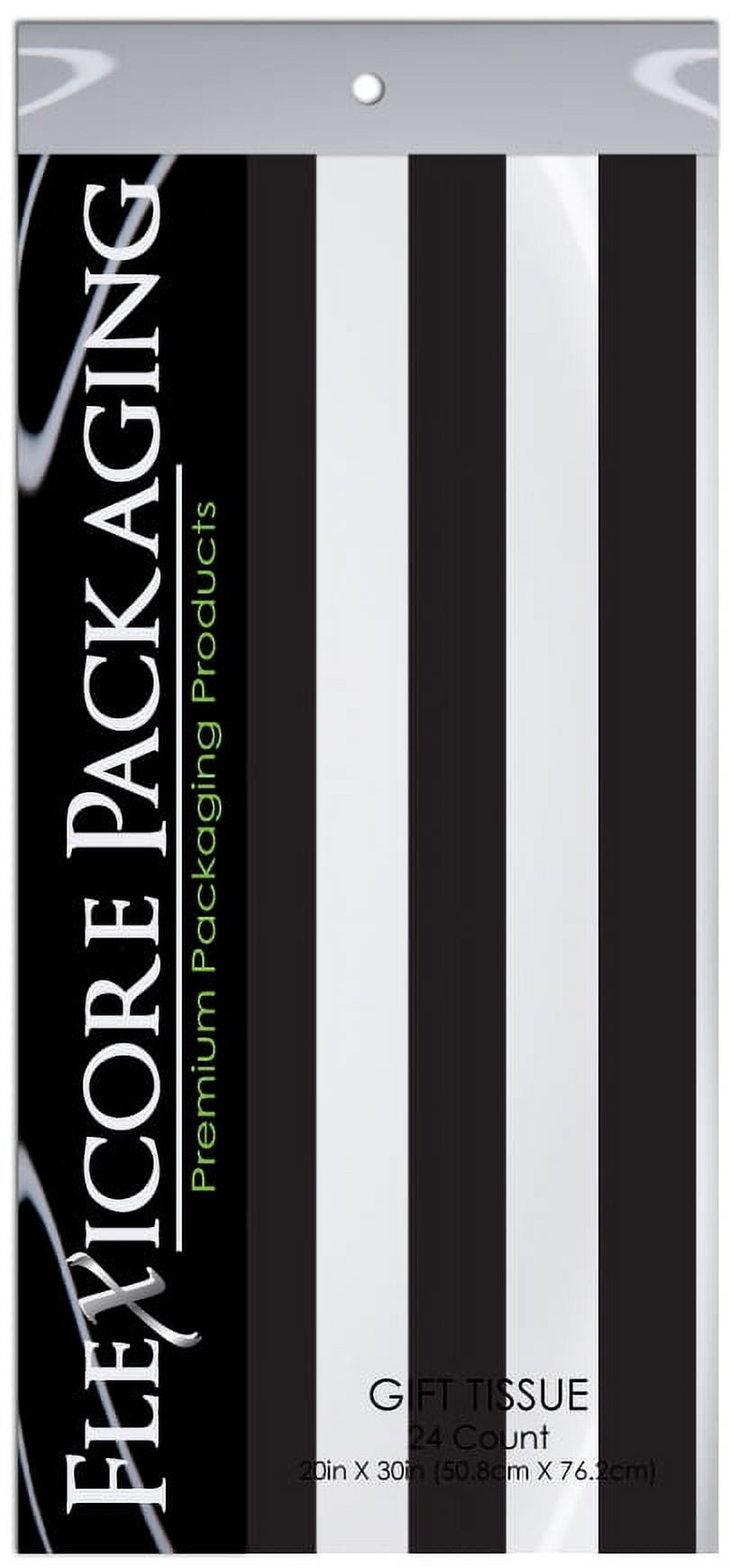 Black & White Stripe Gift Wrap Tissue Paper 20" X 30" 24 Sheet Pack