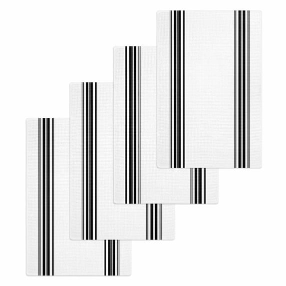 Black White Stripe, Kitchen Dish Towels for Drying Dishes Set of 4 ...