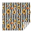 thumbnail image 1 of Black White Stripe Orange Leaf Sunflower Pattern Square Tablecloth,Waterproof Square Table Cover,Wipeable Spillproof Washable Table Cover for Home Kitchen Party Decor 42"X42"(107x107cm), 1 of 6