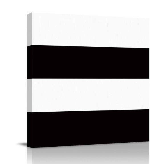 Black and White Stripe Pattern Canvas Wall Art for Living Room, Simple Style Wall Decor Framed Artwork Pictures Ready to Hang for Bedroom Office Home Decor