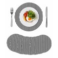thumbnail image 1 of Black White Stripe Round 13 Inch Placemats Set of 8, Modern Minimalist Geometric Striped HeatResistant Non Slip Place Mats for Dining Table, Wipeable Braided Kitchen Table Mats for Housewarming, 1 of 9