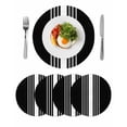 thumbnail image 1 of Black White Stripe Round Placemats Set of 4 for Dinning Tables,Heat-proof Braided Table Mats 13 Inch,Modern Rustic Vertical Striped Washable Place Mat for Kitchen Restaurant Party Decor Table Setting, 1 of 9