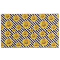 thumbnail image 1 of Black White Stripe Sunflower Pattern Door Rugs,Washable Non Slip Door Mats Indoor,Decorative Door Mats,Entry Mat Indoor for Entrance,Bedroom,Kitchen,Bathroom,17"x30", 1 of 6