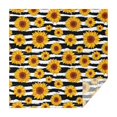 thumbnail image 1 of Black White Stripe Sunflower Pattern Square Tablecloth,Waterproof Square Table Cover,Wipeable Spillproof Washable Table Cover for Home Kitchen Party Decor 42"X42"(107x107cm), 1 of 6