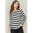 thumbnail image 1 of Black & White Stripe Terry Sweatshirt, 1 of 6