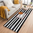thumbnail image 1 of Black White Striped 2'x6' Runner Rugs for Hallway Kitchen Bedside Non Slip Washable, Basketball Stripes Farmhouse Art Entryway Rug Runners with Rubber Backing, Long Carpet Runner for Laundry Room, 1 of 8