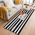 thumbnail image 1 of Black White Striped 2'x6' Runner Rugs for Hallway Kitchen Bedside Non Slip Washable, Football Stripes Farmhouse Art Entryway Rug Runners with Rubber Backing, Long Carpet Runner for Laundry Room, 1 of 8
