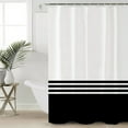 thumbnail image 1 of Black White Striped Bathroom Curtain 72 Inch Shower Curtain with Hooks, Modern Abstract Art Aesthetics Waterproof Polyester Bath Curtain Washable Bathtub Curtain 48''x 72'', 1 of 6
